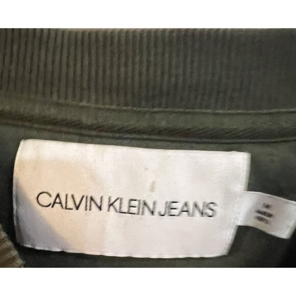 Calvin Klein Pullover M Green Graphic Blended Fabric - Picture 2 of 2